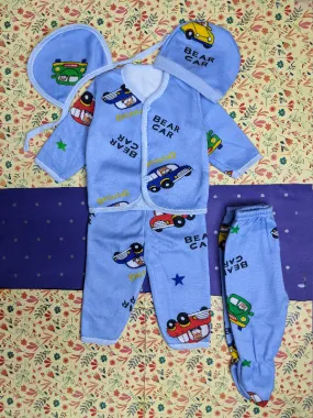 0Mth - 4Mth Blue 5Pcs Fleece Suit For Newborn BG NBGS65