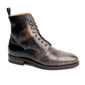 101523 - BLACK MARBLED SHELL CORDOVAN - E