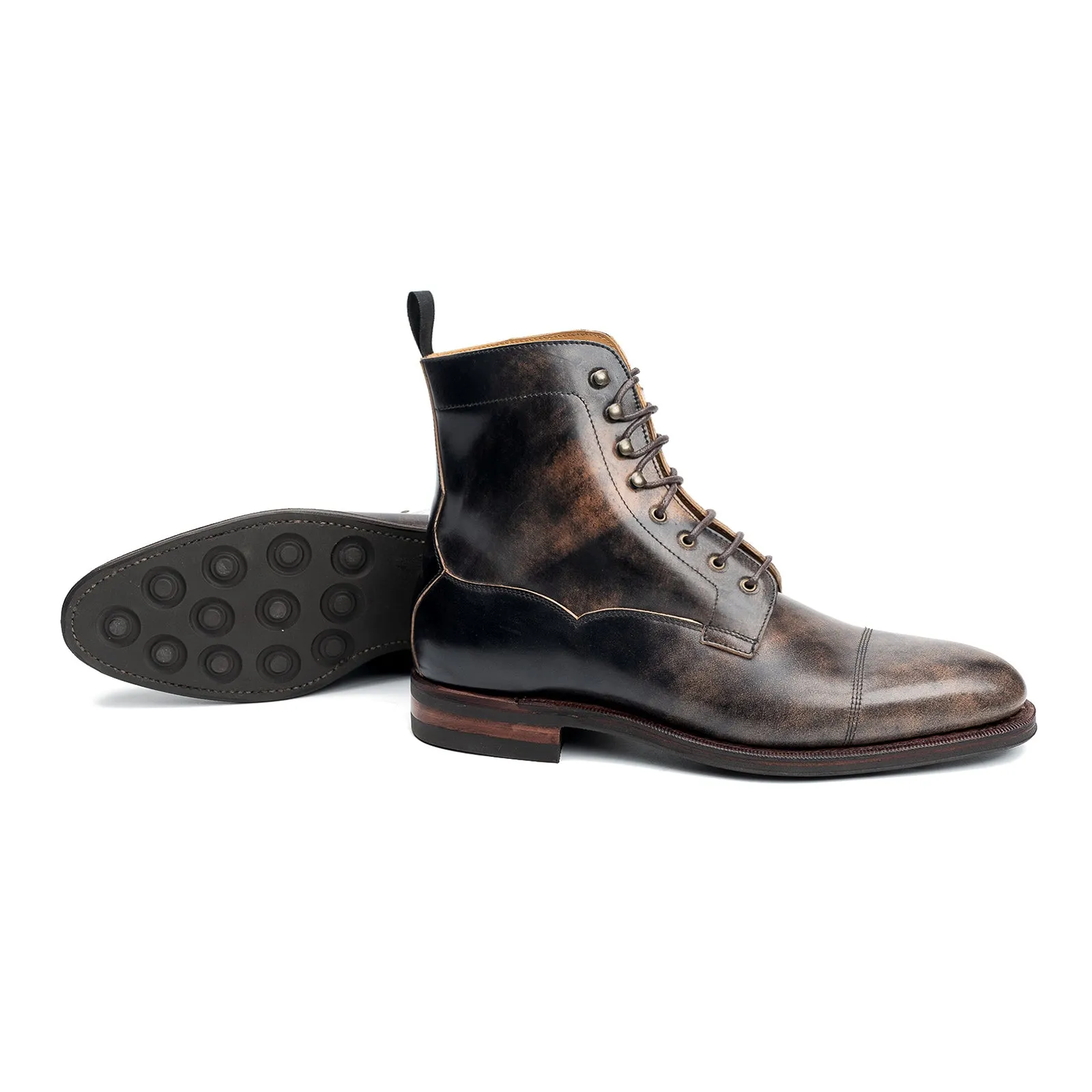 101523 - BLACK MARBLED SHELL CORDOVAN - E