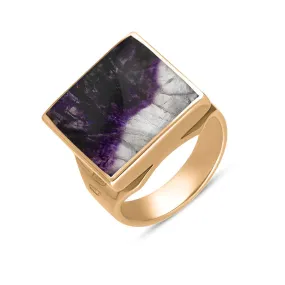 18ct Rose Gold Blue John Hallmark Small Square Ring