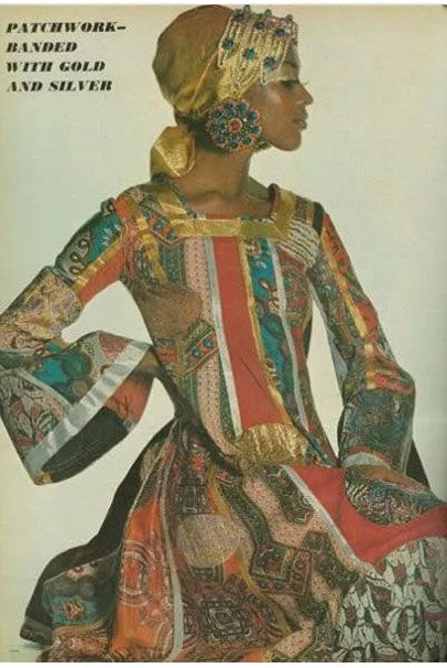 1969 Sant' Angelo Documented Colorful Patchwork Klimt Bohemian Maxi Dress