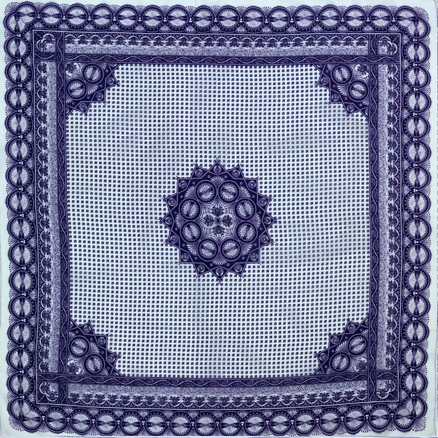 3 Purples Medallion Printed Handkerchief