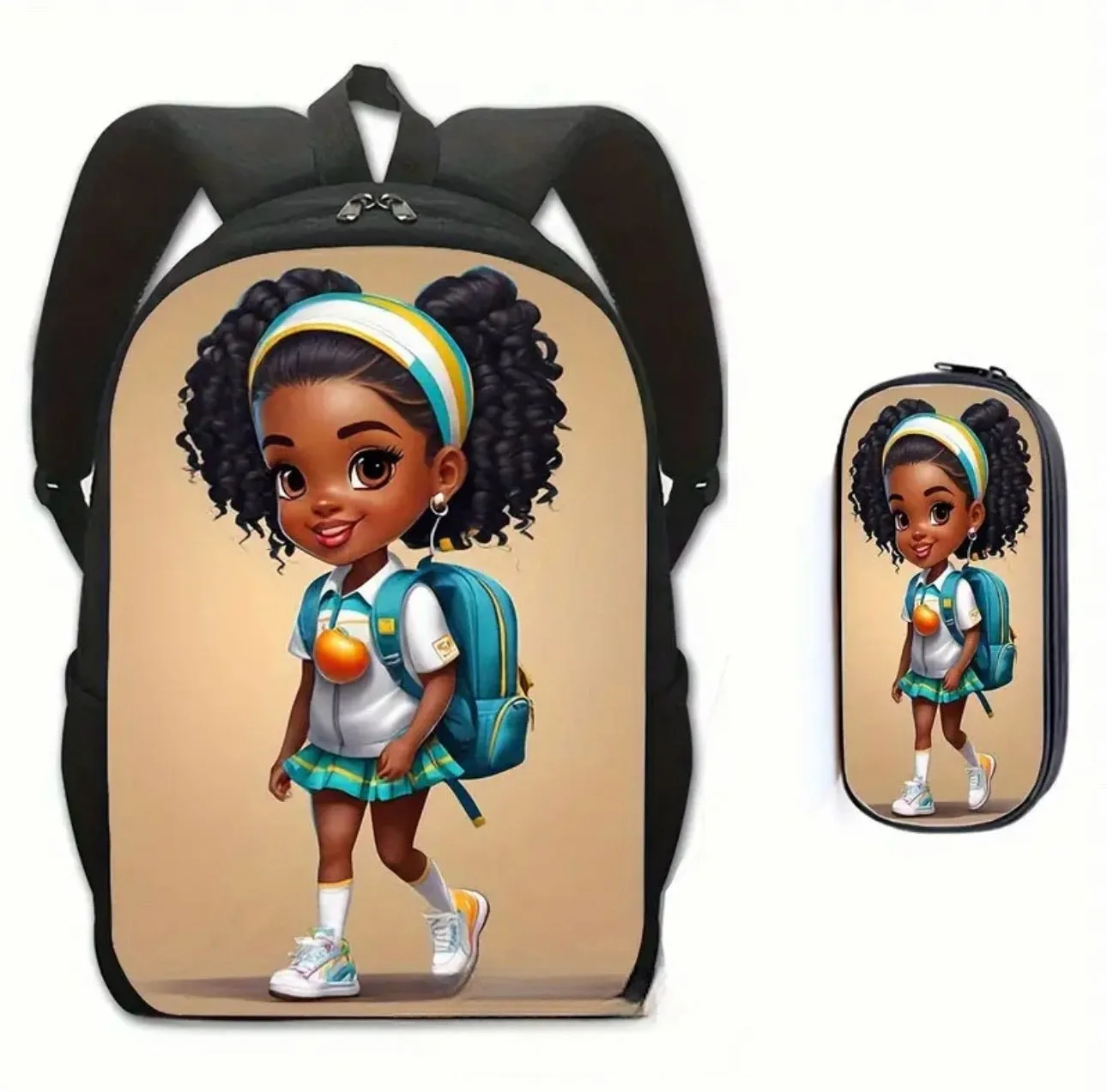 AD 2pcs Cartoon Girls School Bags Set With Pencil Case