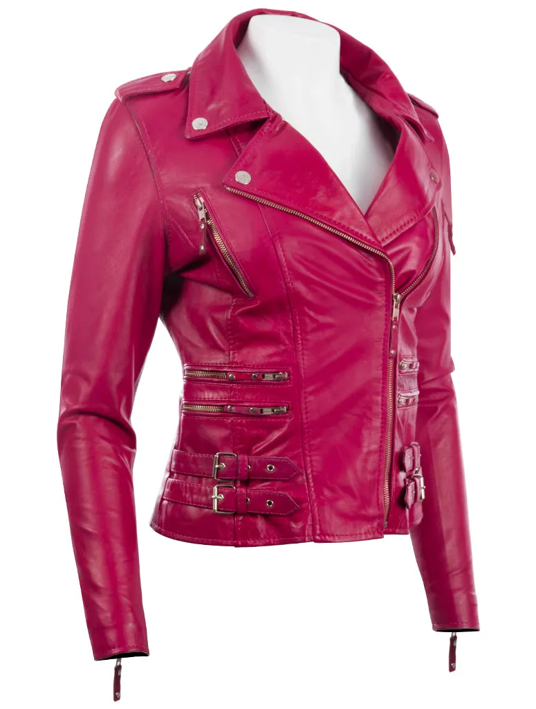 AGSM Women's Biker Jacket - Pink