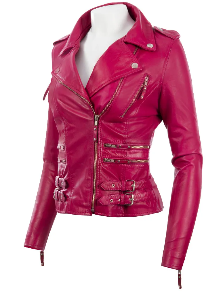 AGSM Women's Biker Jacket - Pink