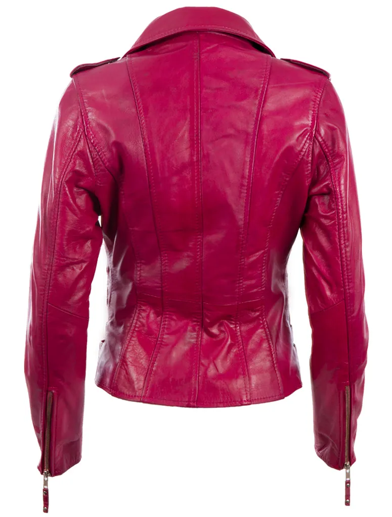 AGSM Women's Biker Jacket - Pink