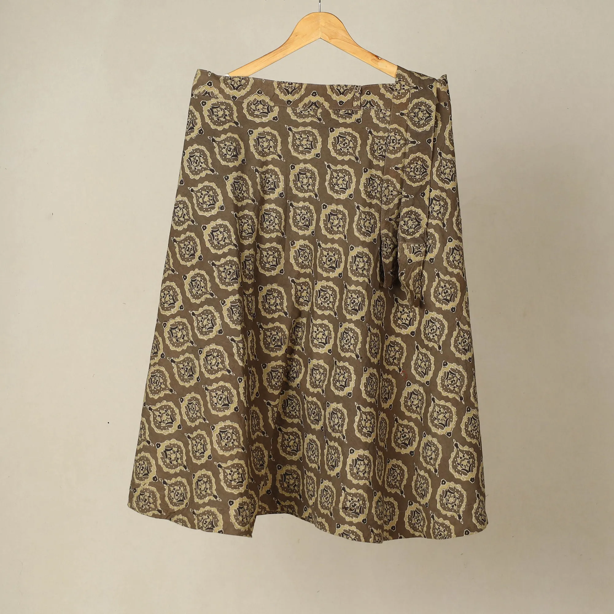 Ajrakh Block Printed Cotton Wrap Around Skirt 06