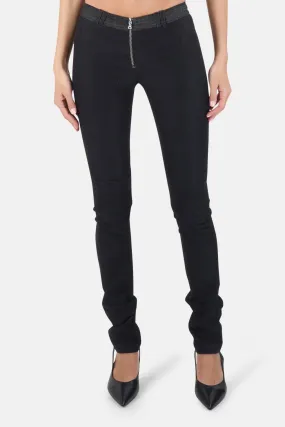 Alexander Wang Front Zip Lace Denim Biker Pant