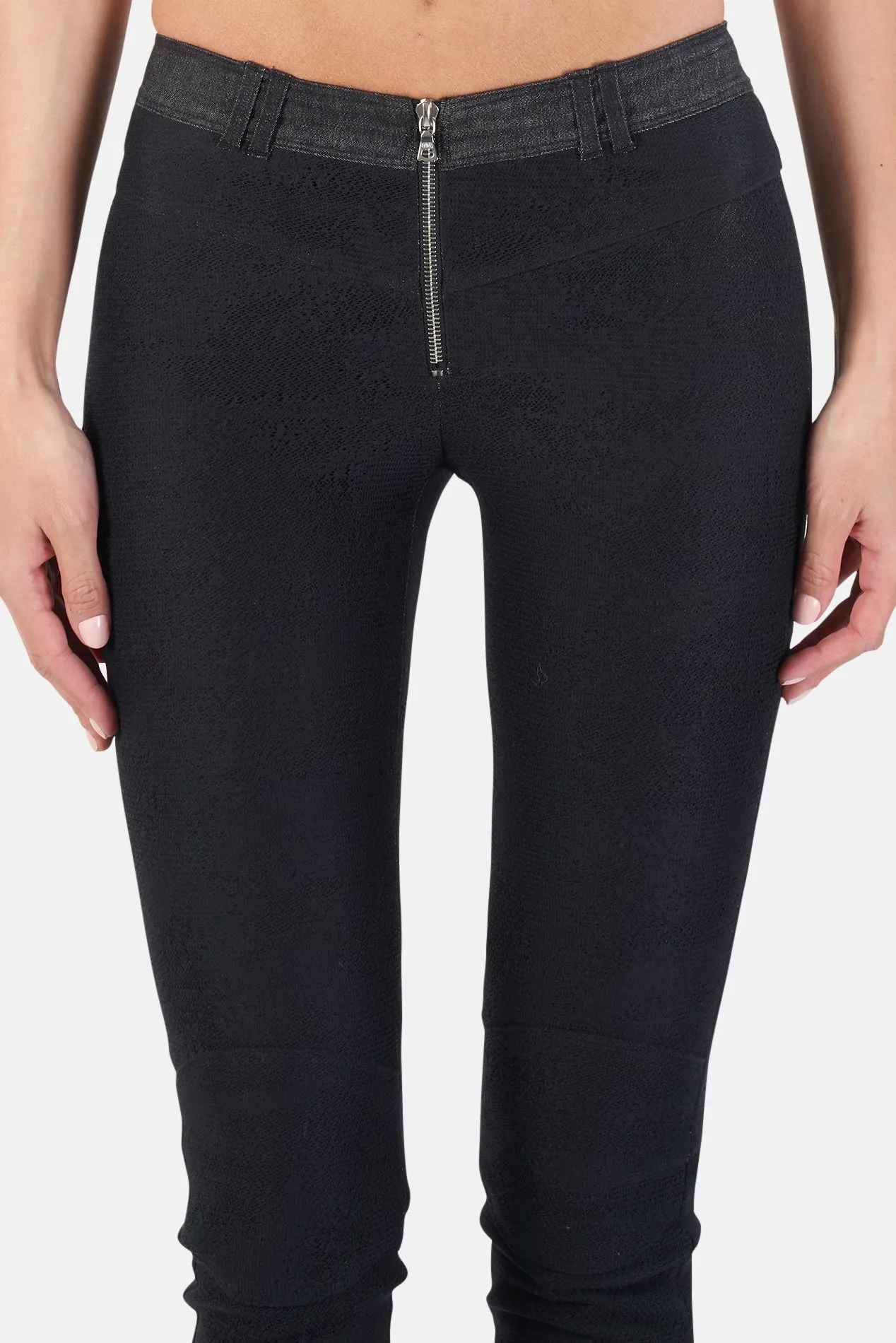 Alexander Wang Front Zip Lace Denim Biker Pant