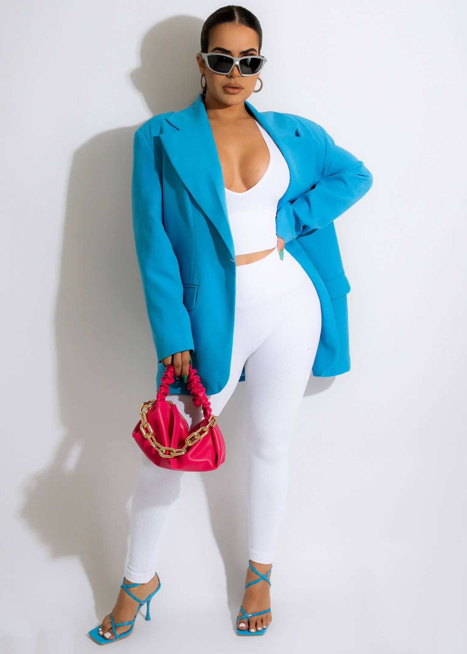 Always On Time Oversized Blazer Blue