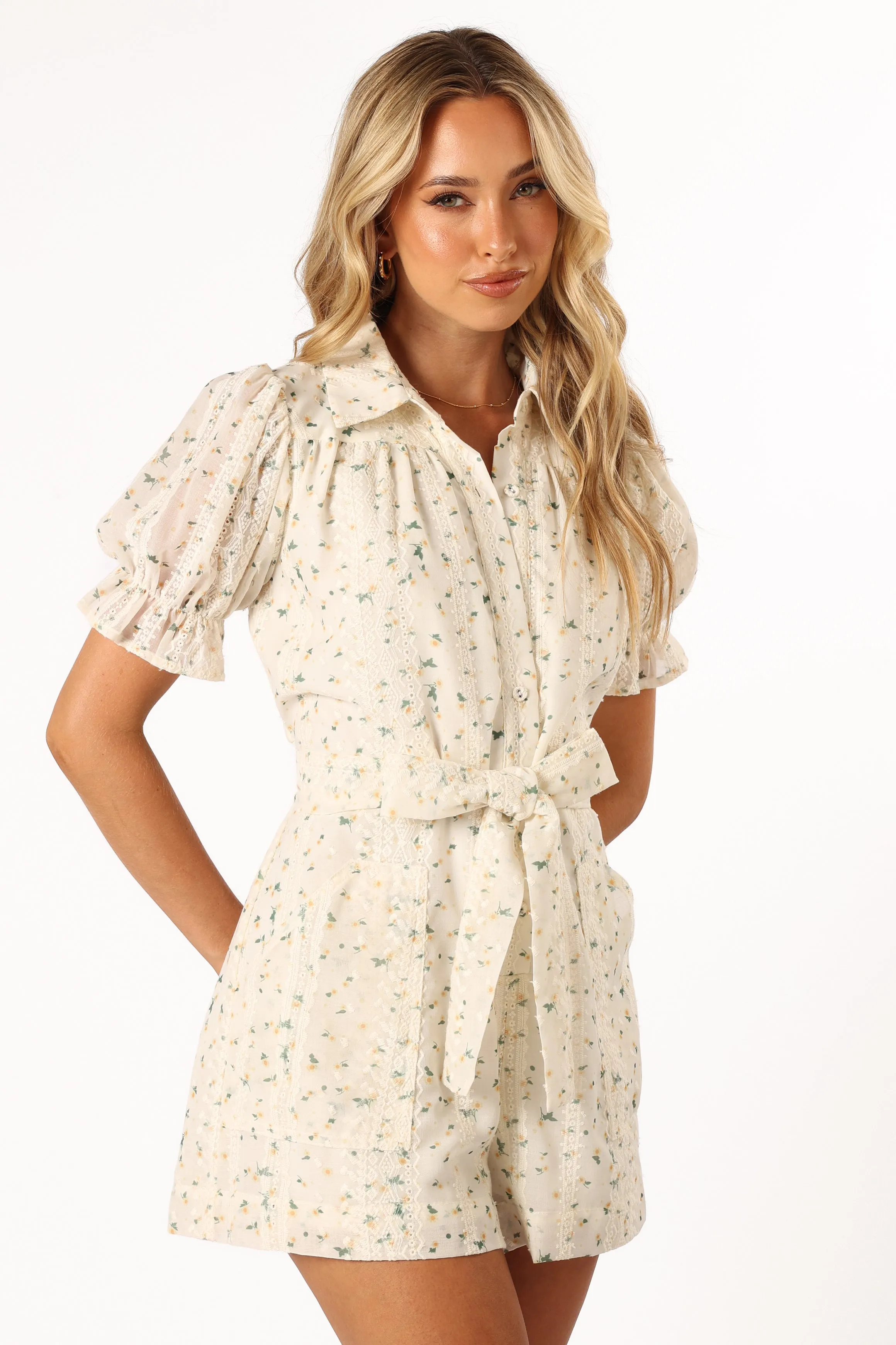 Amy Romper - Yellow Floral