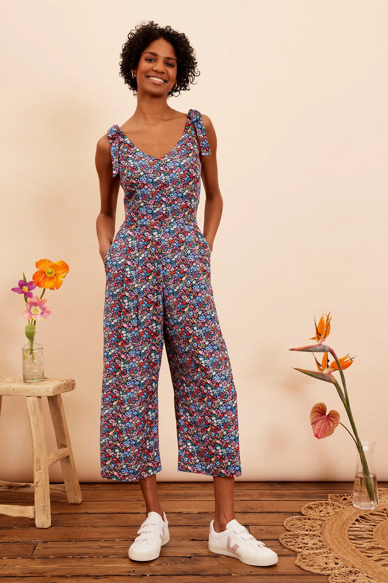 Anna Summer Garden Floral Jumpsuit