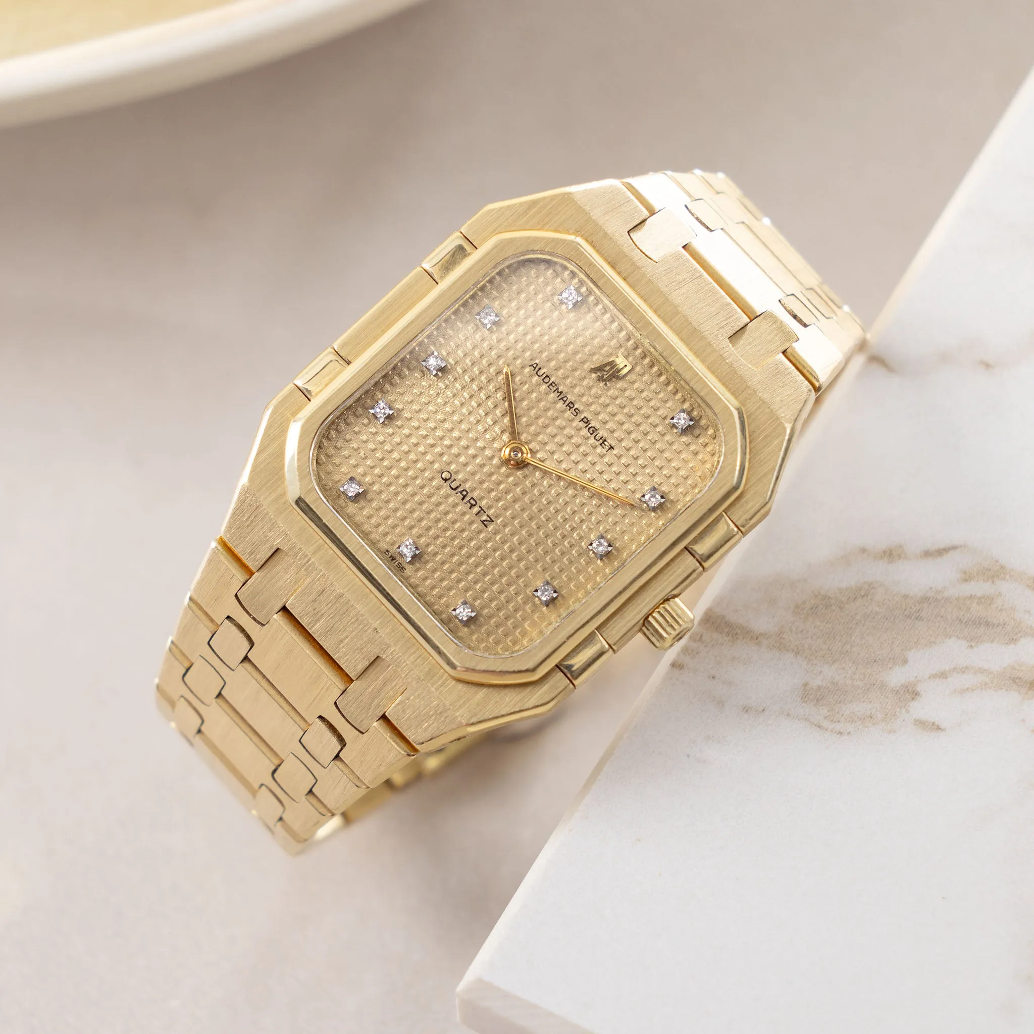 Audemars Piguet Royal Oak rectangular 6005BA Diamond champagne Dial