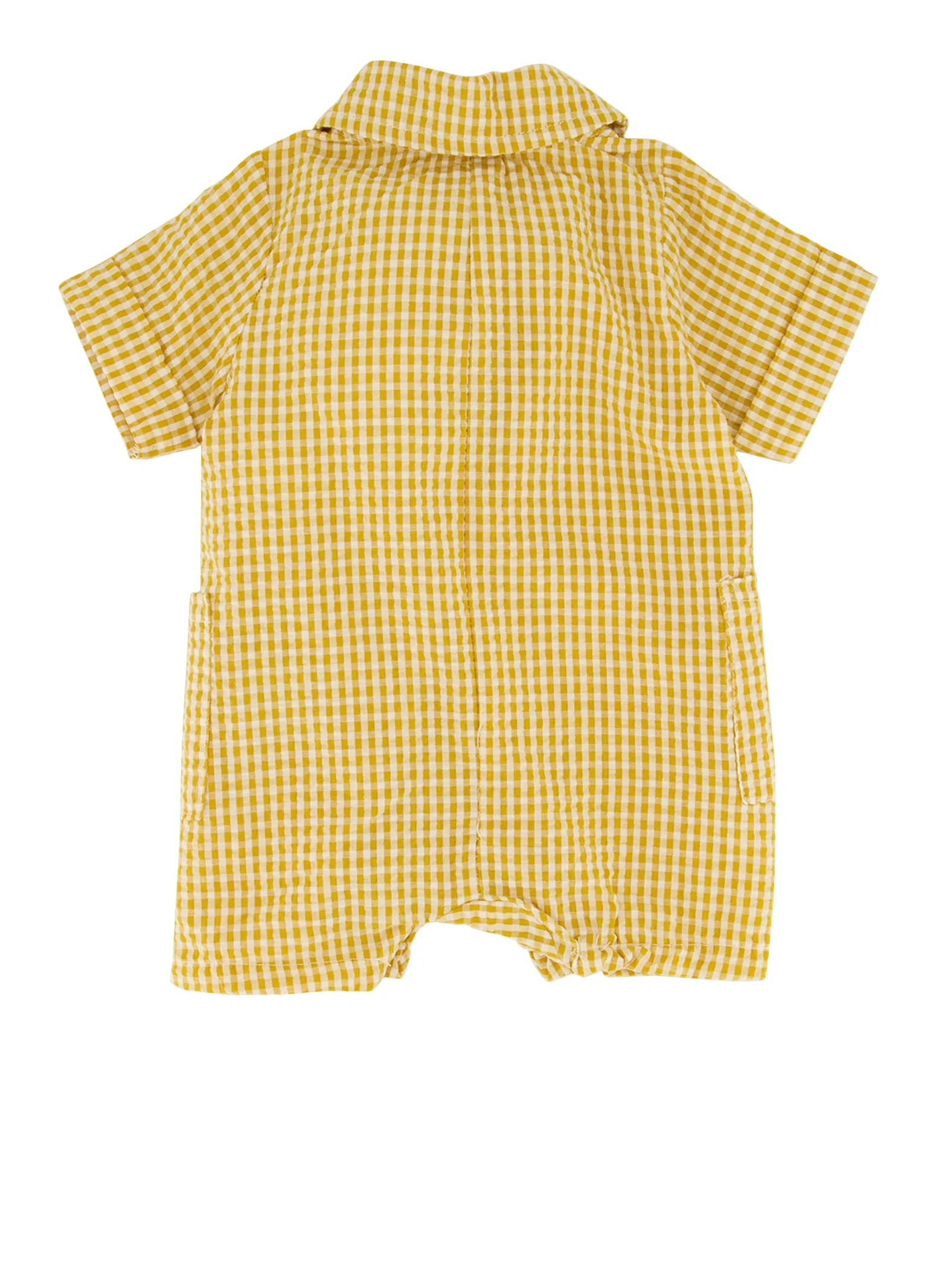 Baby Boys 0-9M Plaid Pocket Romper with Hat