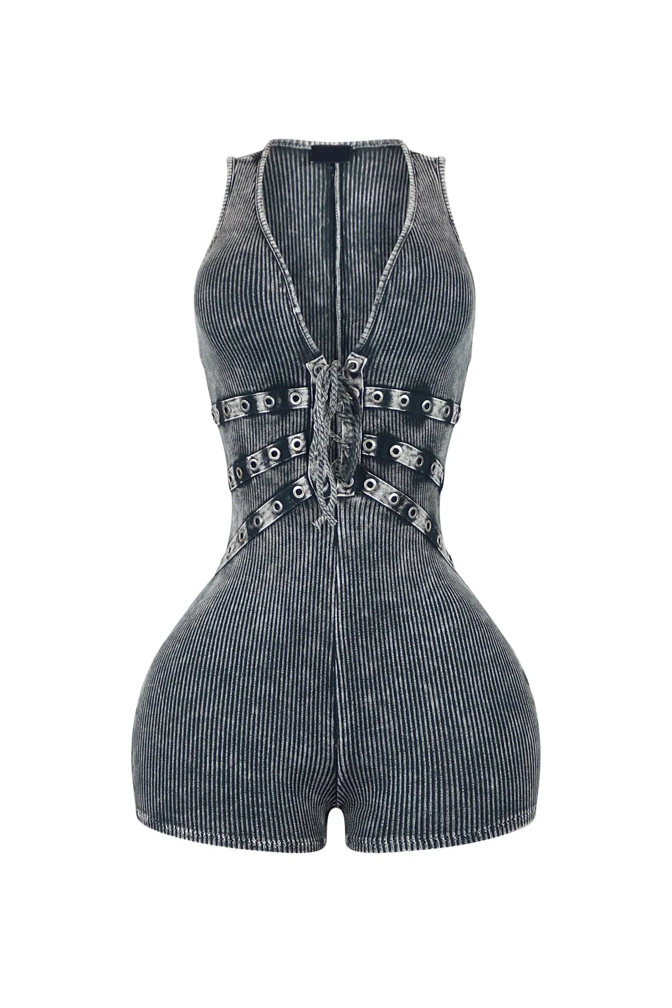 Beam Me Up Mineral Washed Sleeveless Romper