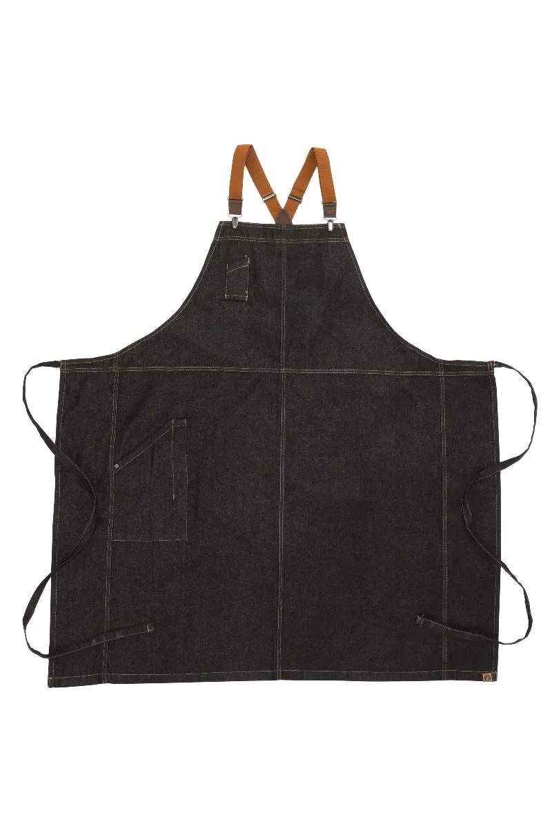 Berkeley Black Denim Chef's Bib Apron