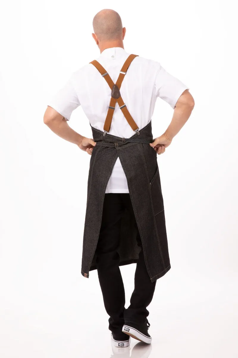 Berkeley Black Denim Chef's Bib Apron