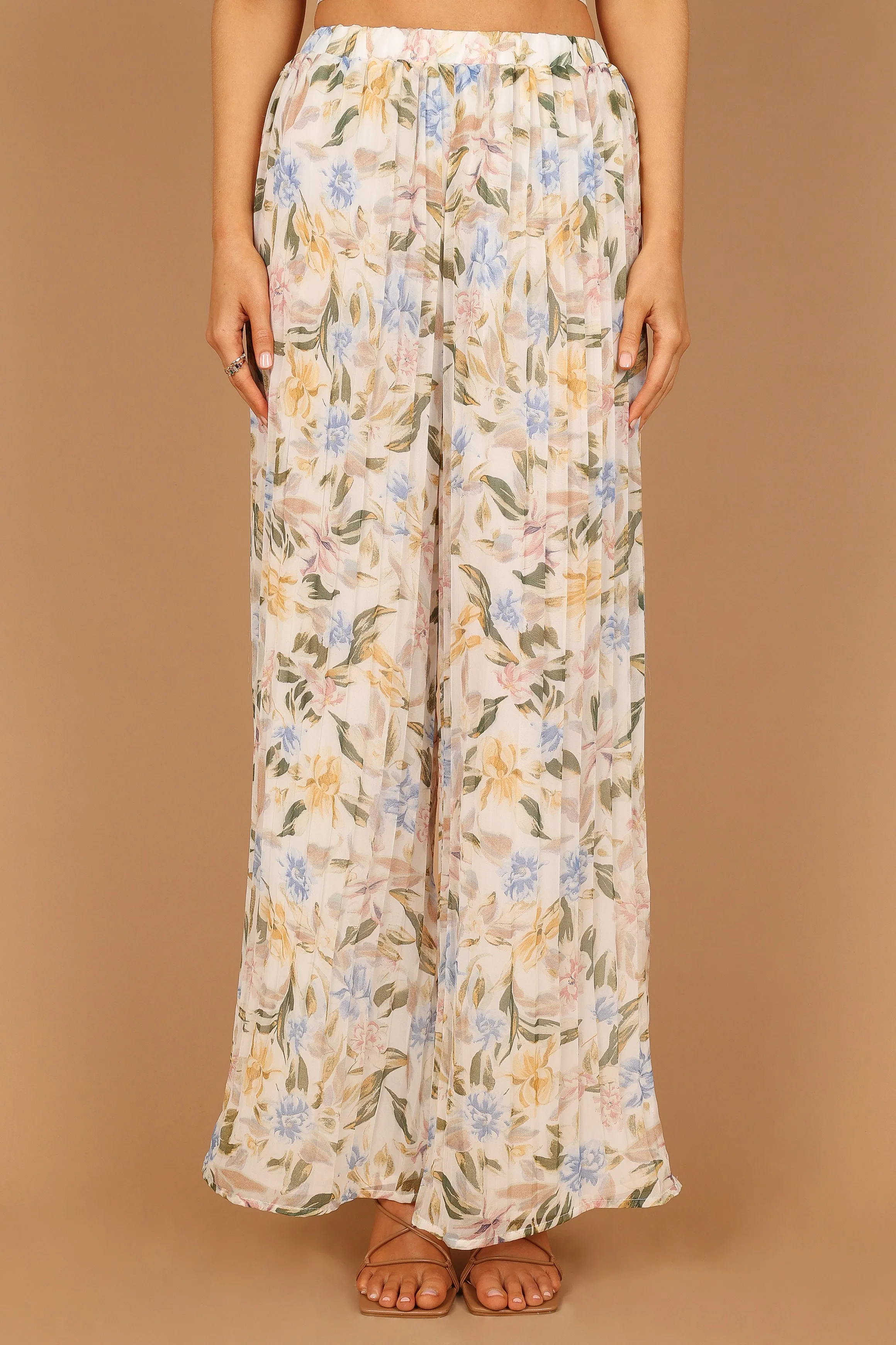 Besse Plisse Wide Leg Pants - Floral