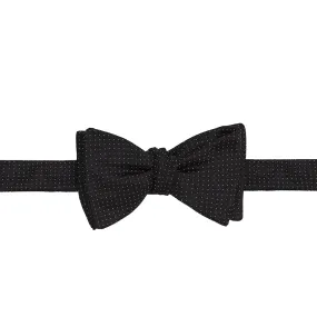 Black and White Spot Silk Butterfly Bow Tie