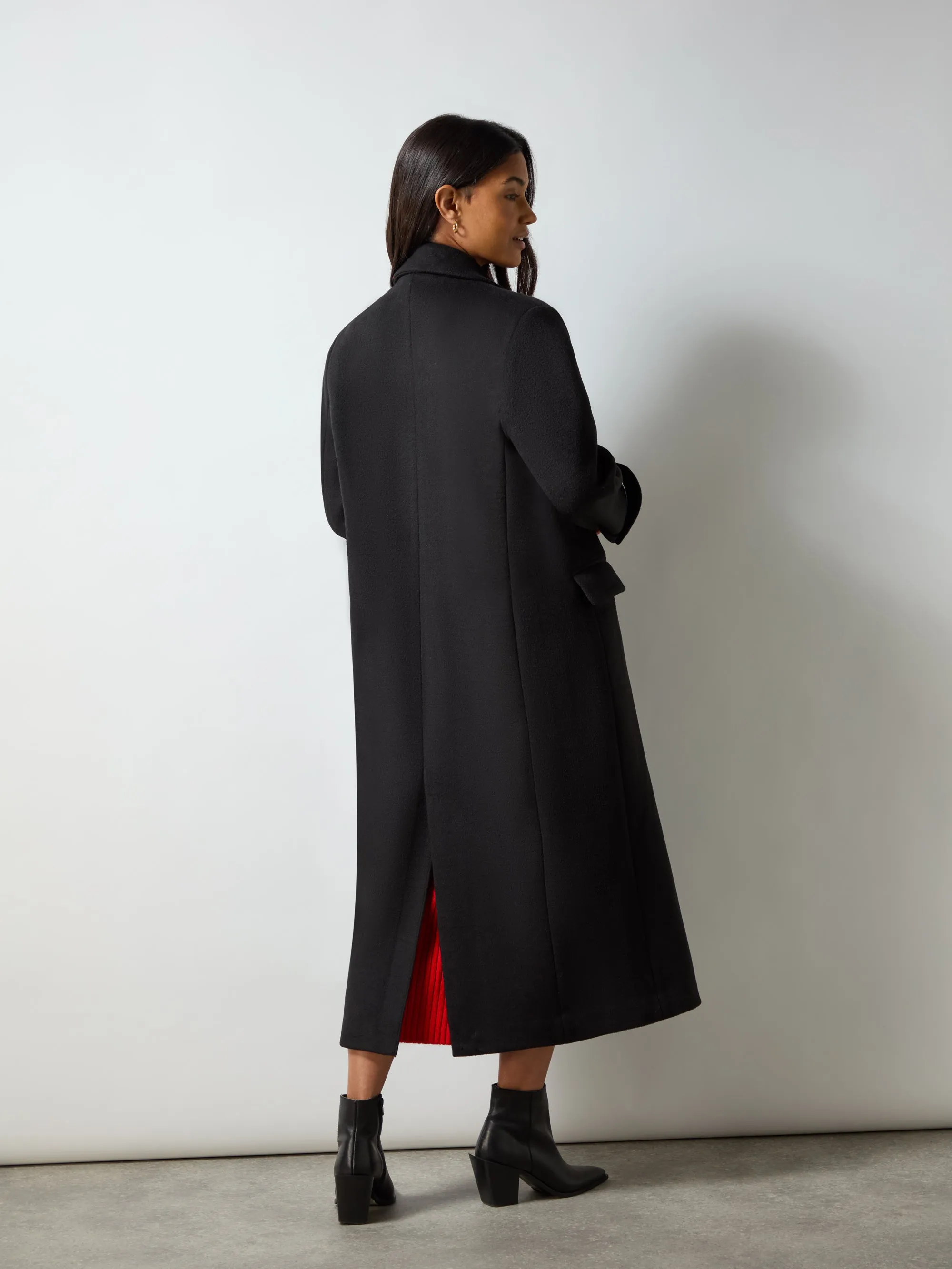 Black Double Breasted Overcoat