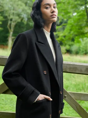 Black Double Breasted Overcoat