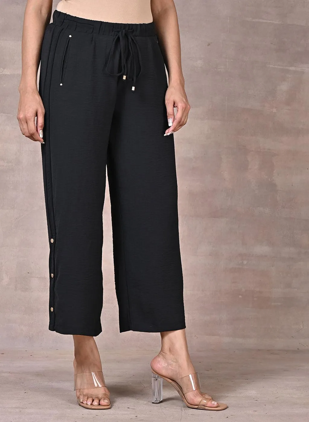 Black Pants With Elasticated Waist