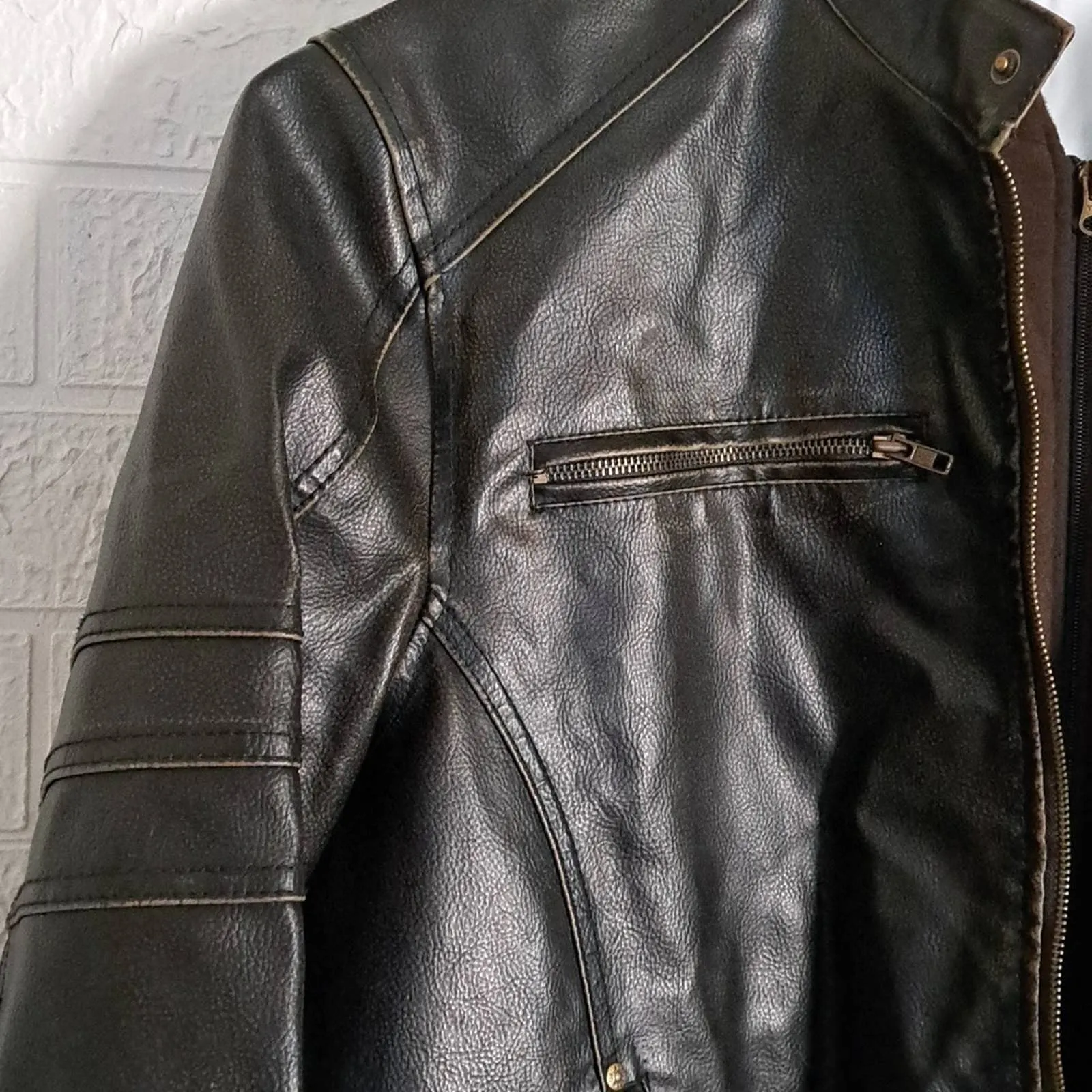 Black Rivet G-III Faux Leather Jacket with Removable Sweatshirt