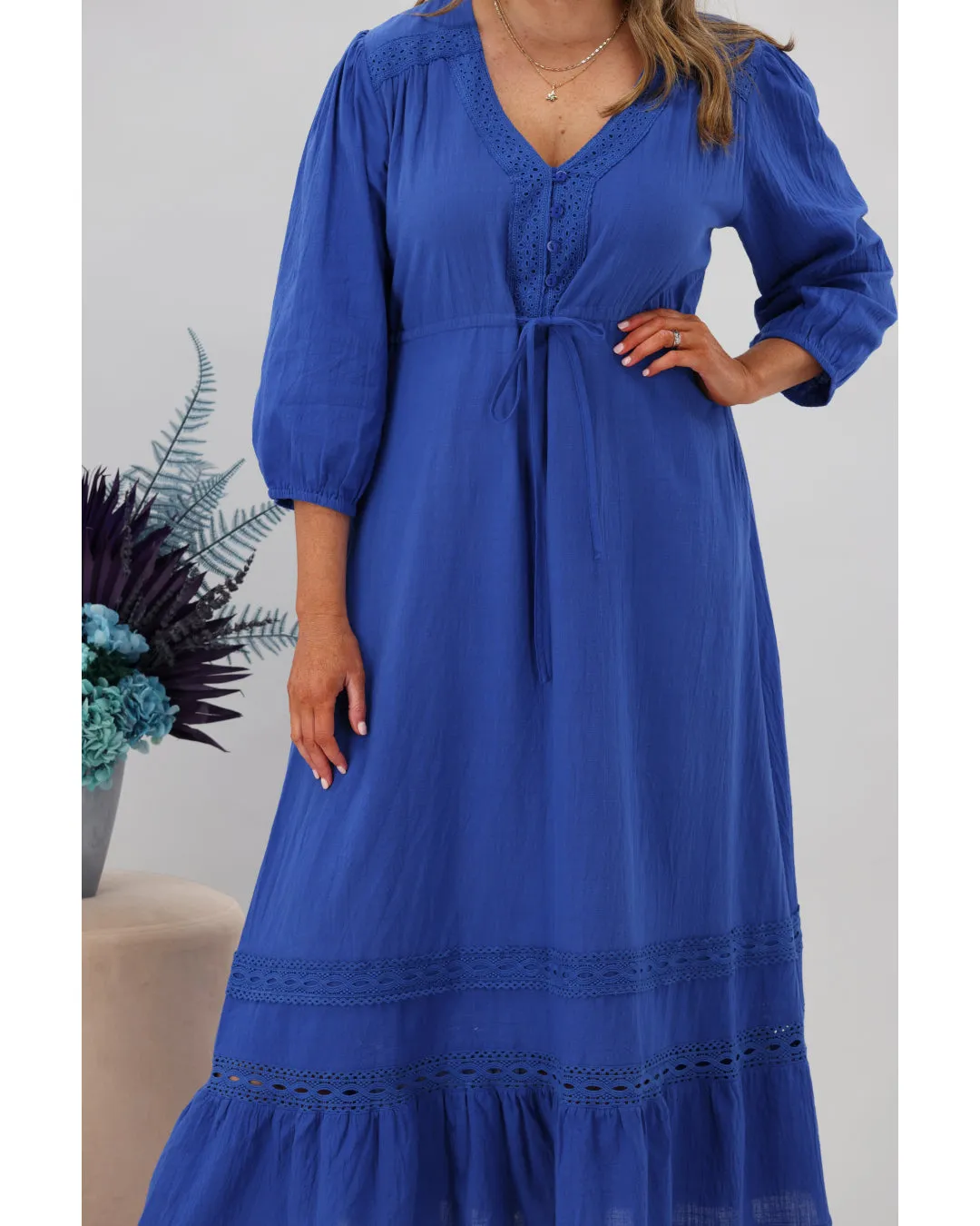 Boho Australia Gilmore Midi Dress Blue