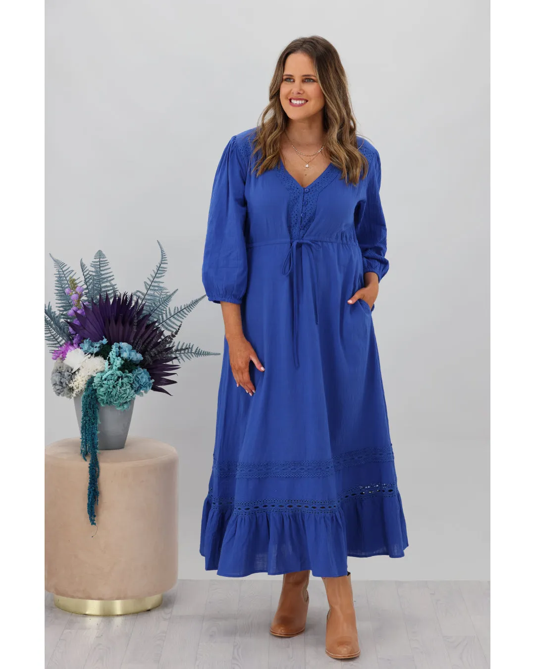 Boho Australia Gilmore Midi Dress Blue