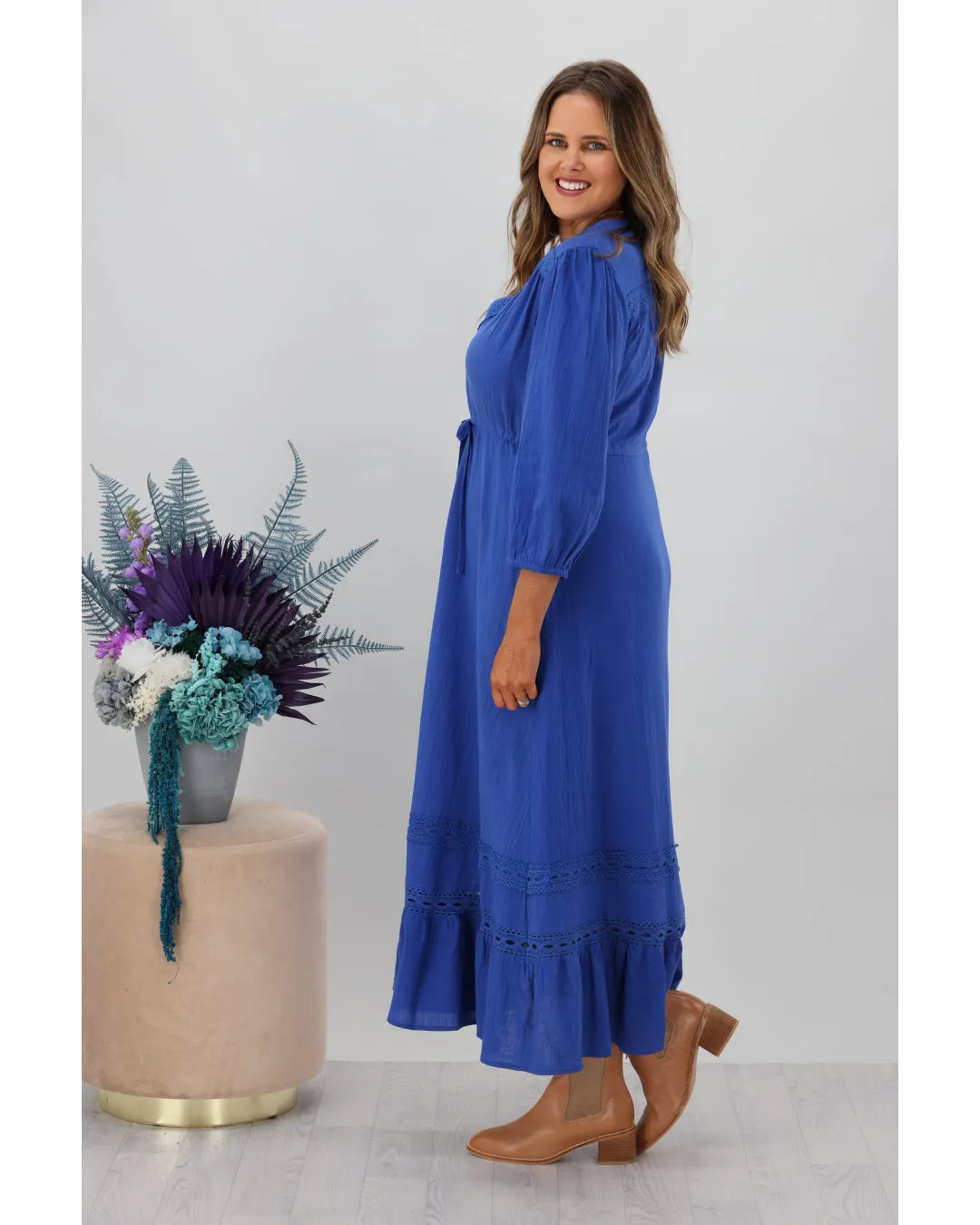 Boho Australia Gilmore Midi Dress Blue