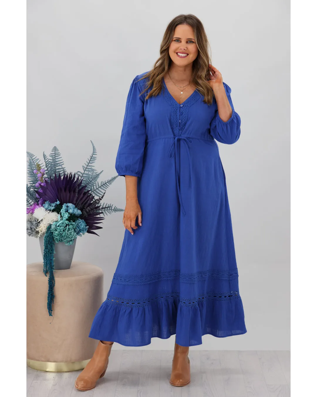 Boho Australia Gilmore Midi Dress Blue