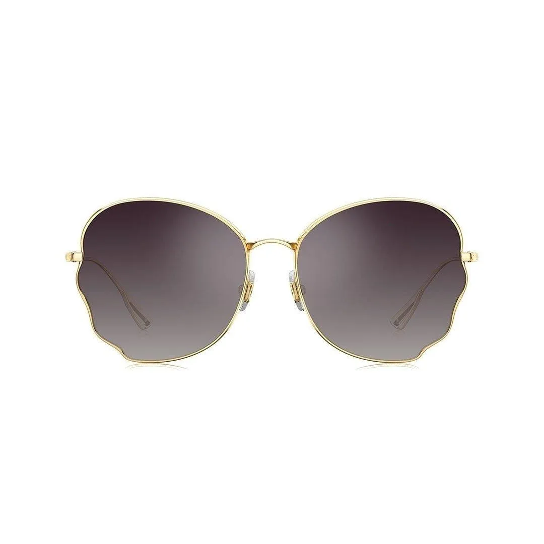 Bolon Women's Gold Metal Irregular Sunglasses BL7105/A60