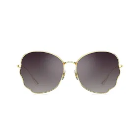 Bolon Women's Gold Metal Irregular Sunglasses BL7105/A60