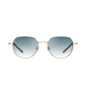 Bolon Women's Gold Metal Irregular Sunglasses BL7112/A61