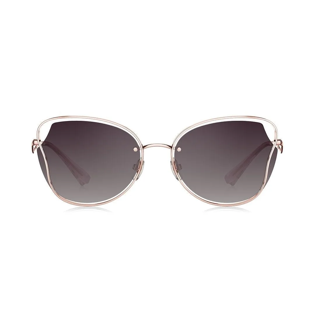 Bolon Women's Gold Metal Irregular Sunglasses BL7121/A30