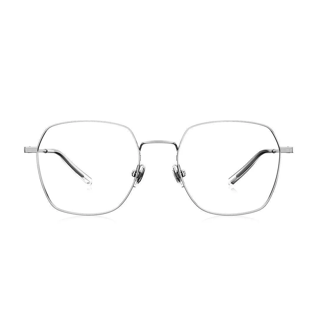 Bolon Women's Silver Metal Irregular Eyeglasses BJ7055/B90