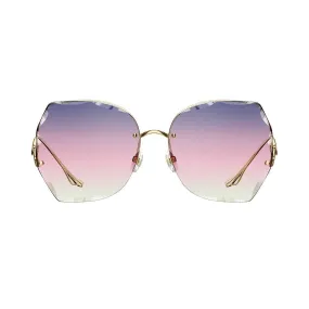 Bolon Women's Silver Metal Irregular Sunglasses BL7102/A62