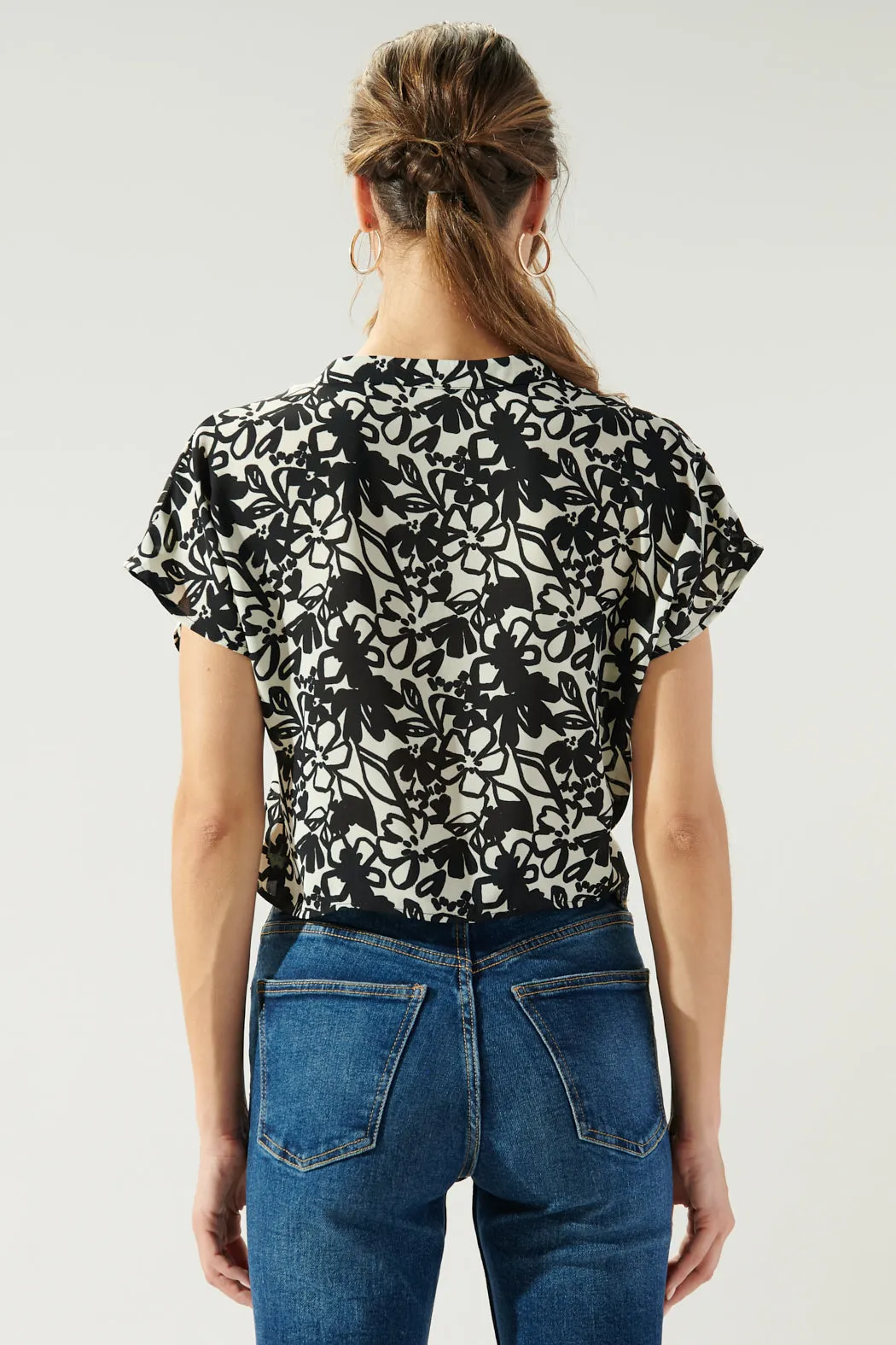 Bona Vista Floral Crofton Tie Front Crop Top