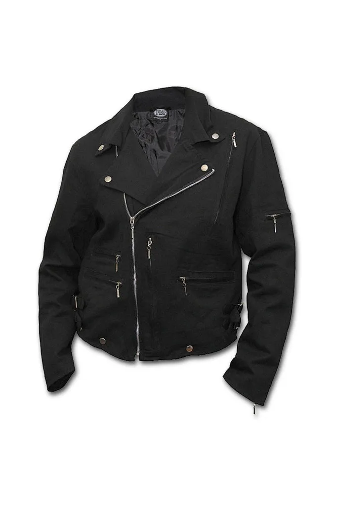 Bone Finger - Lined Biker Jacket Black