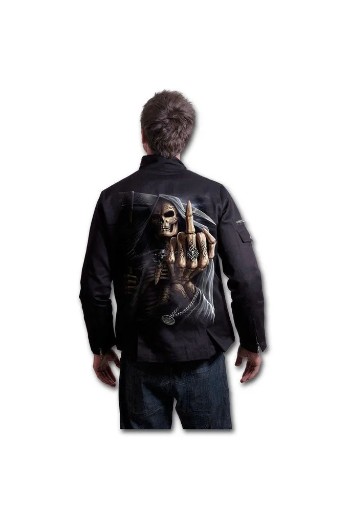 Bone Finger - Lined Biker Jacket Black