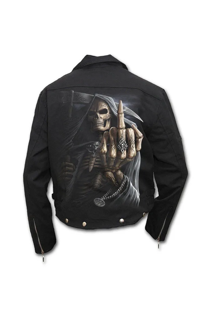 Bone Finger - Lined Biker Jacket Black