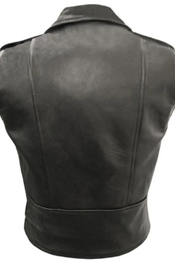 Brando Sleeveless Biker Vest - Skintan Leather