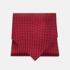 Burgundy and White Mini Spot Silk Ascot Tie