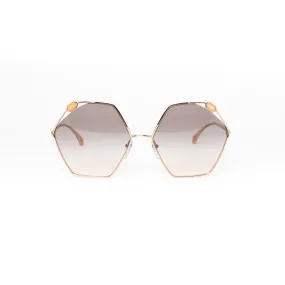 Bvlgari Women's Gold Metal Irregular Sunglasses BV6160/2014/3B