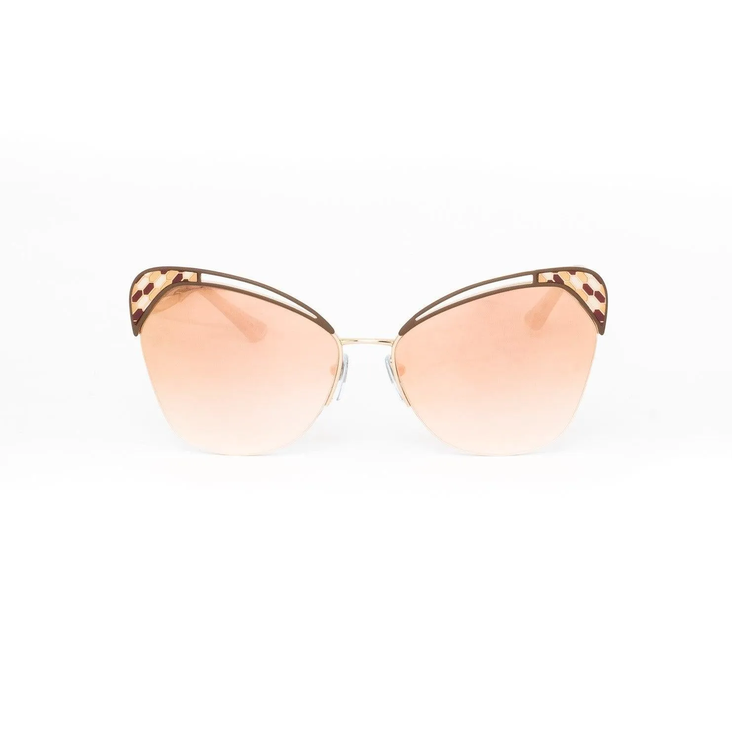 Bvlgari Women's Gold Metal Irregular Sunglasses BV6161/2014/6F