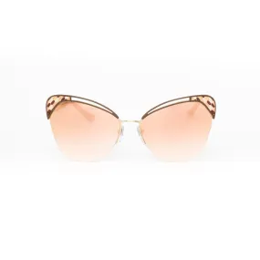 Bvlgari Women's Gold Metal Irregular Sunglasses BV6161/2014/6F