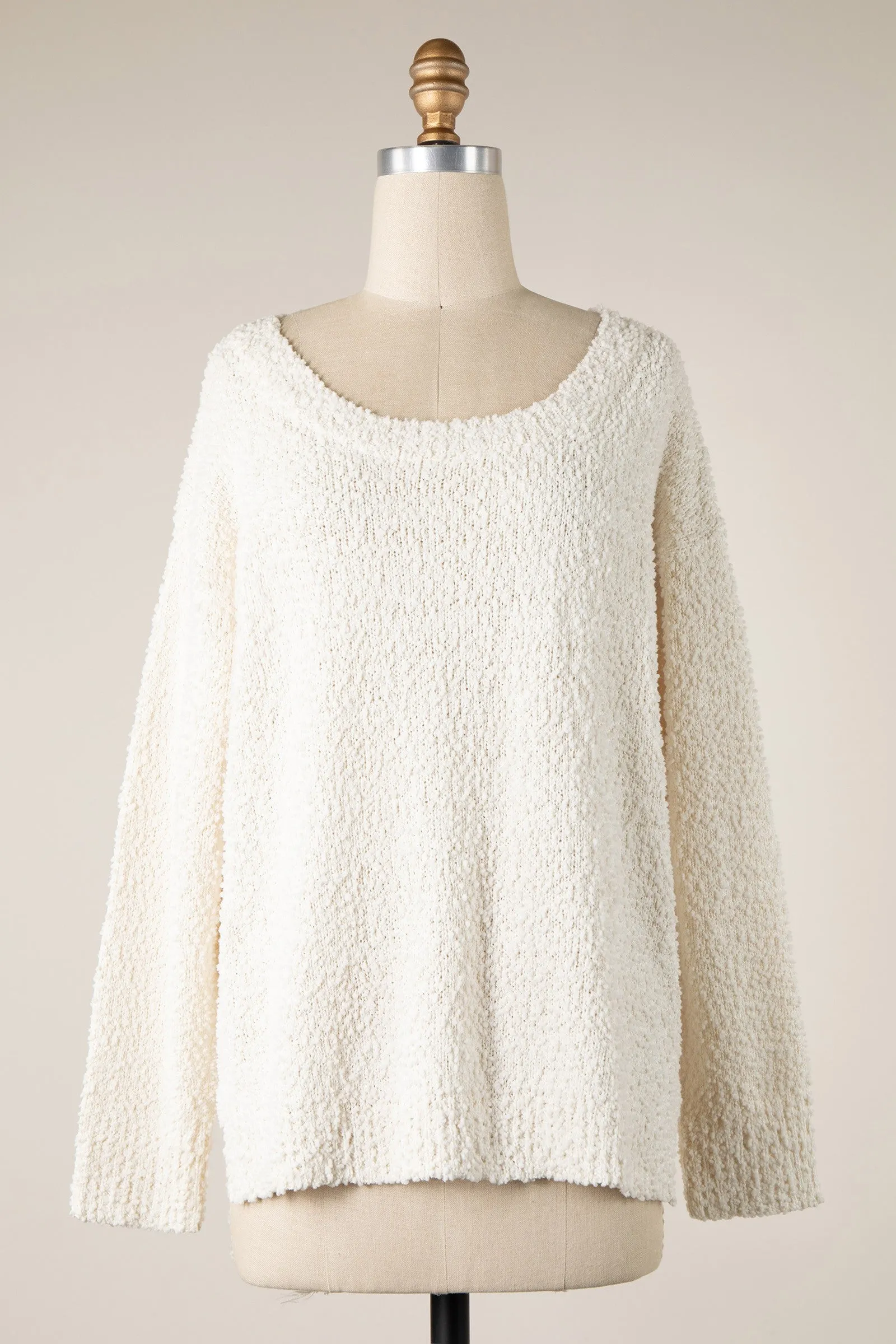 CASUAL SOFT KNIT POPCORN KNIT SWEATER 1 PACK