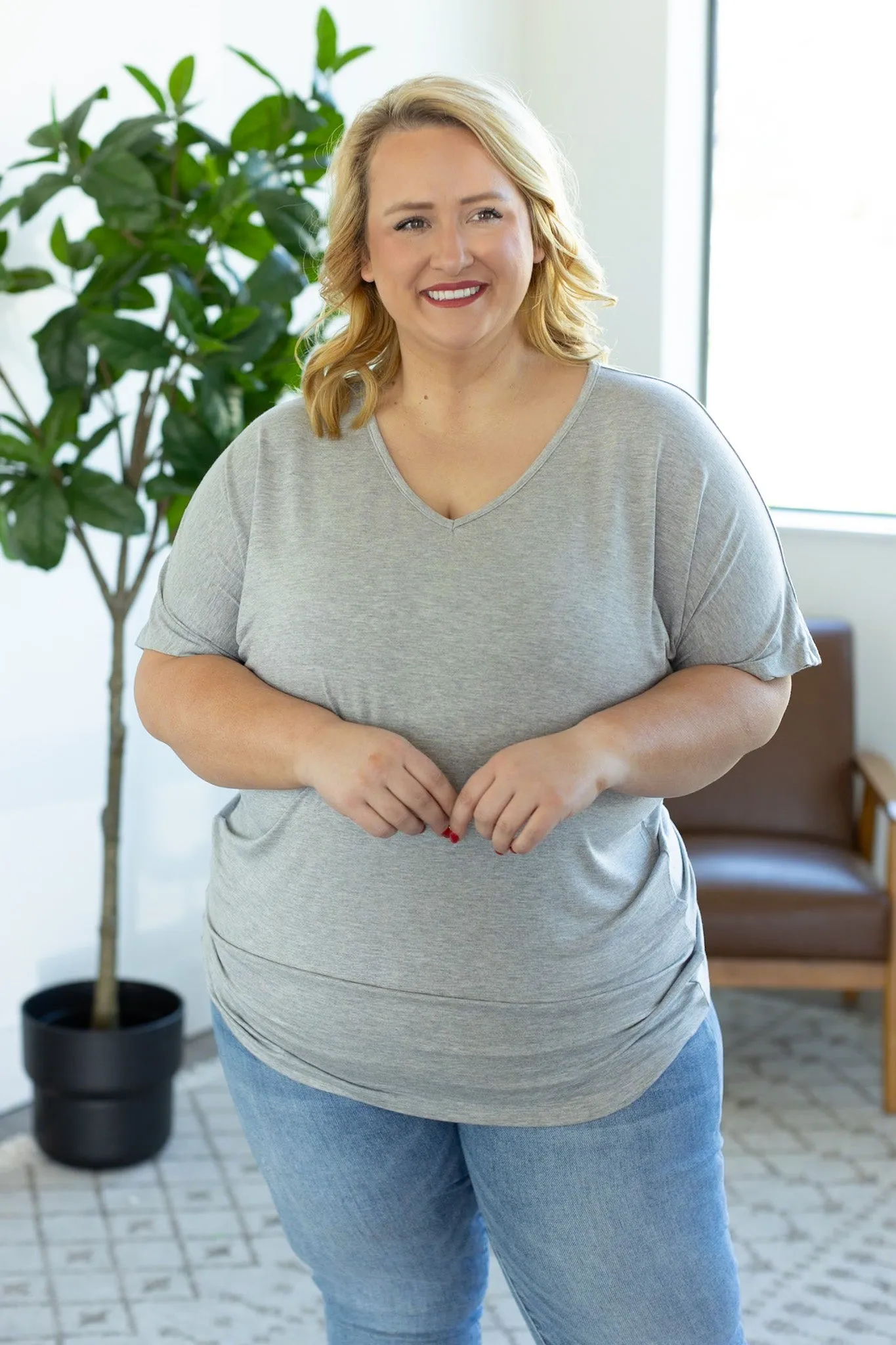 Chloe Cozy Tee - Grey by Michelle Mae