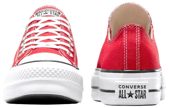 Converse Womens Chuck Taylor All Star Lift Platform Low Top Red/White/Black