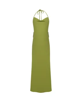 Convertible Slit Halter Dress